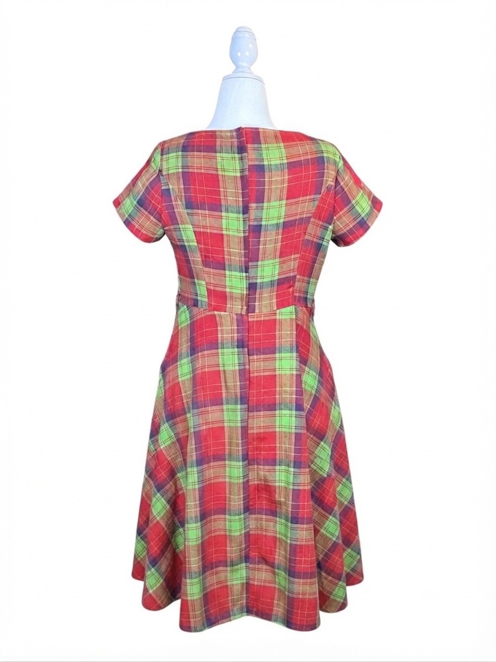Voodoo Vixen Pin-Up Rockabilly Psychobilly Goth Punk Twee Plaid Casual Dress 10 - Picture 3 of 9